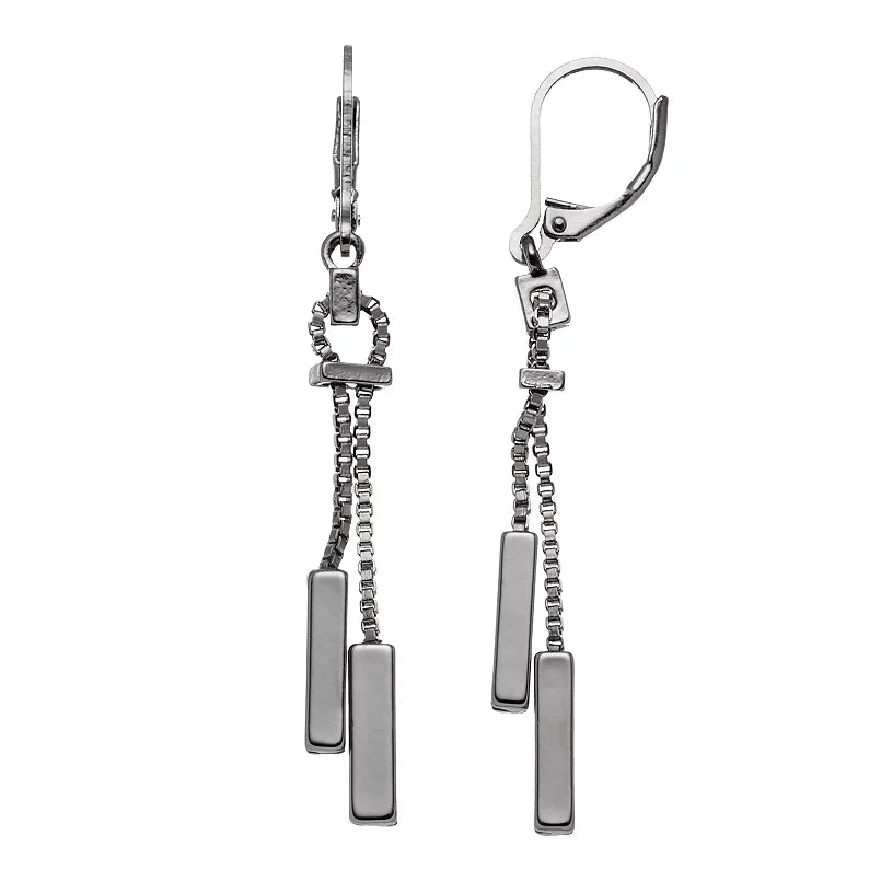 Simply Vera Vera Wang Bar Box Chain Drop Earrings