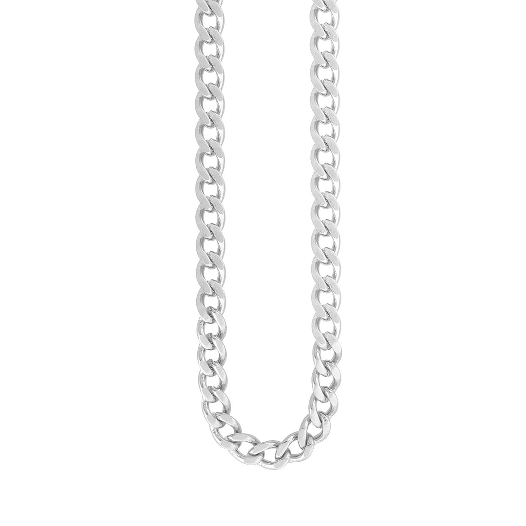 Men's Stainless Steel Flat Curb Chain Necklace