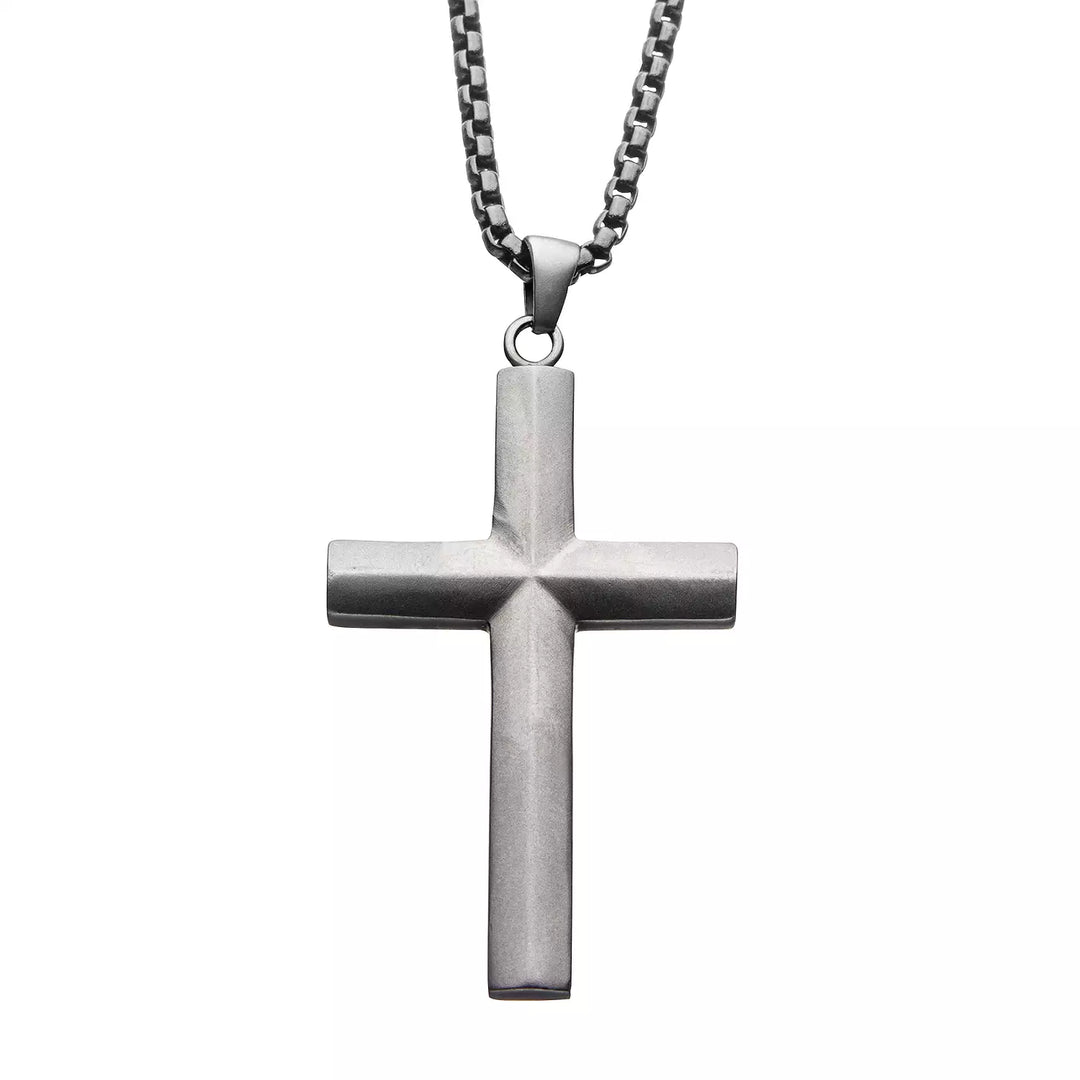 Men's Stainless Steel Cross Pendant Necklace