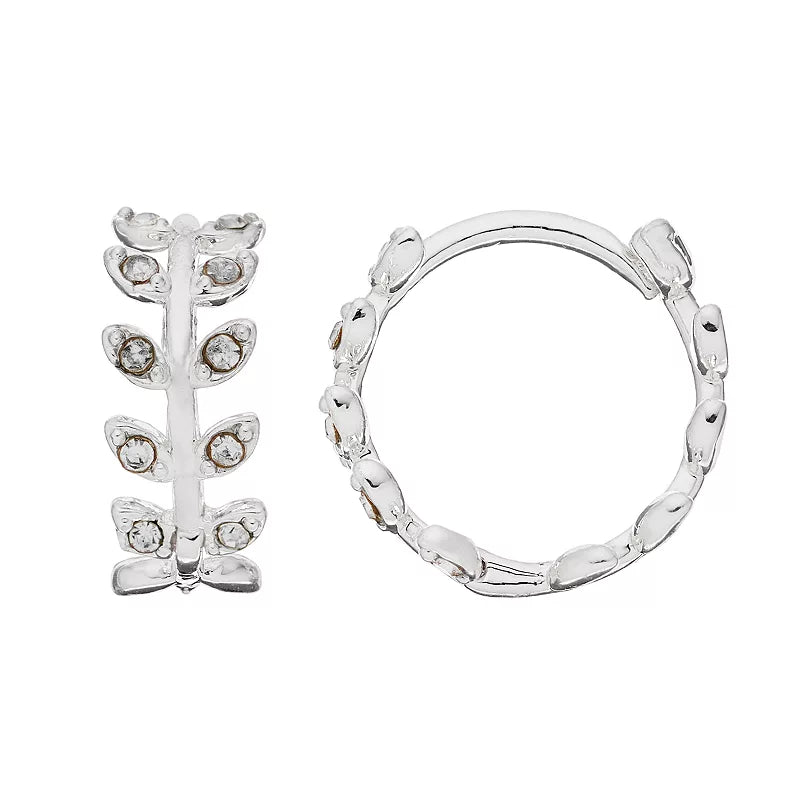 LC Lauren Conrad Vine Motif Nickel Free Hoop Earrings MSRP $14