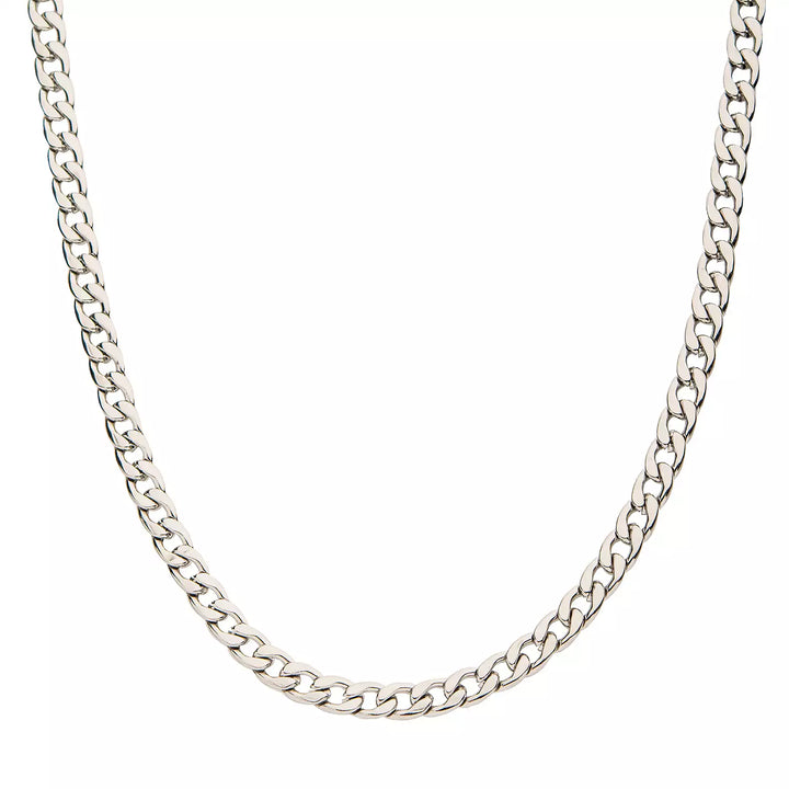 Men's 3.5 mm Stainless Steel Flat Curb Chain Necklace