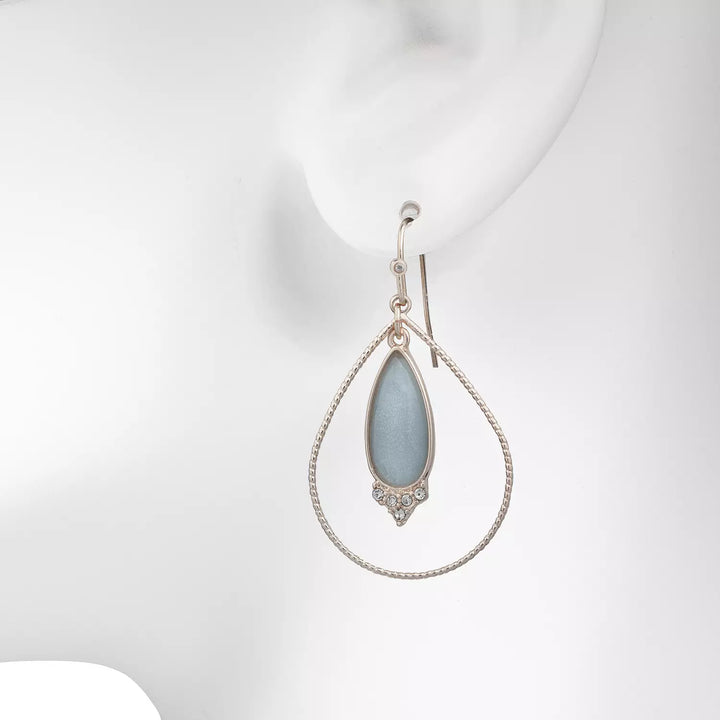 LC Lauren Conrad Rose Gold Tone Resin Orbital Teardrop Earrings