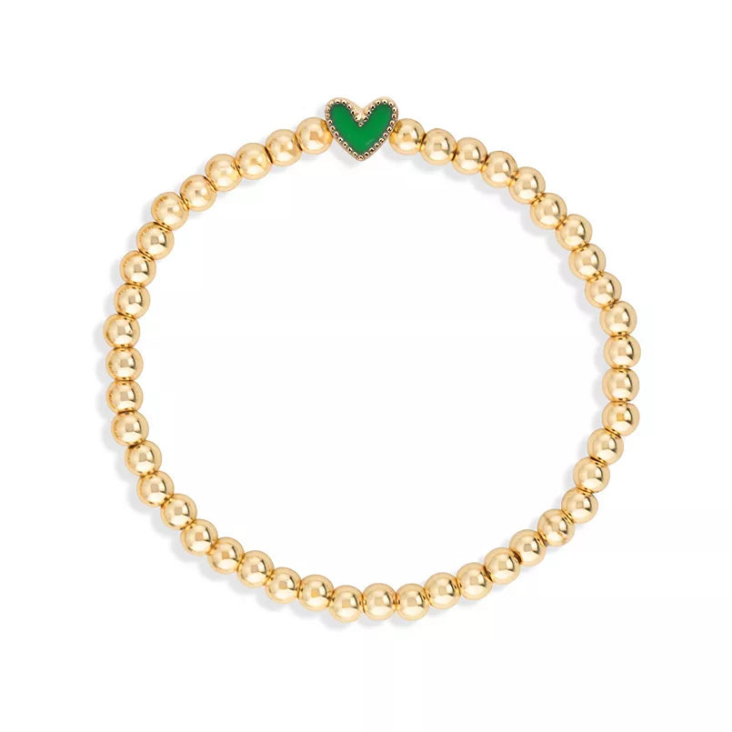 Luca + Danni Green Heart Stretch Bracelet