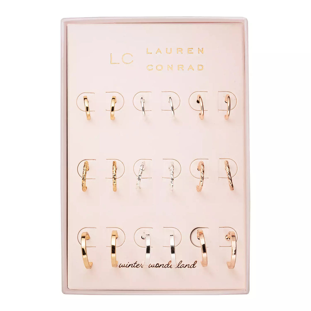 LC Lauren Conrad 9 Pair Hoop Earring Set