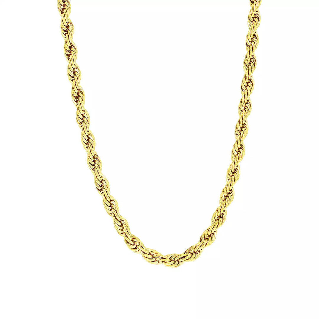 Men's Gold Tone Stainless Steel Rope Necklace