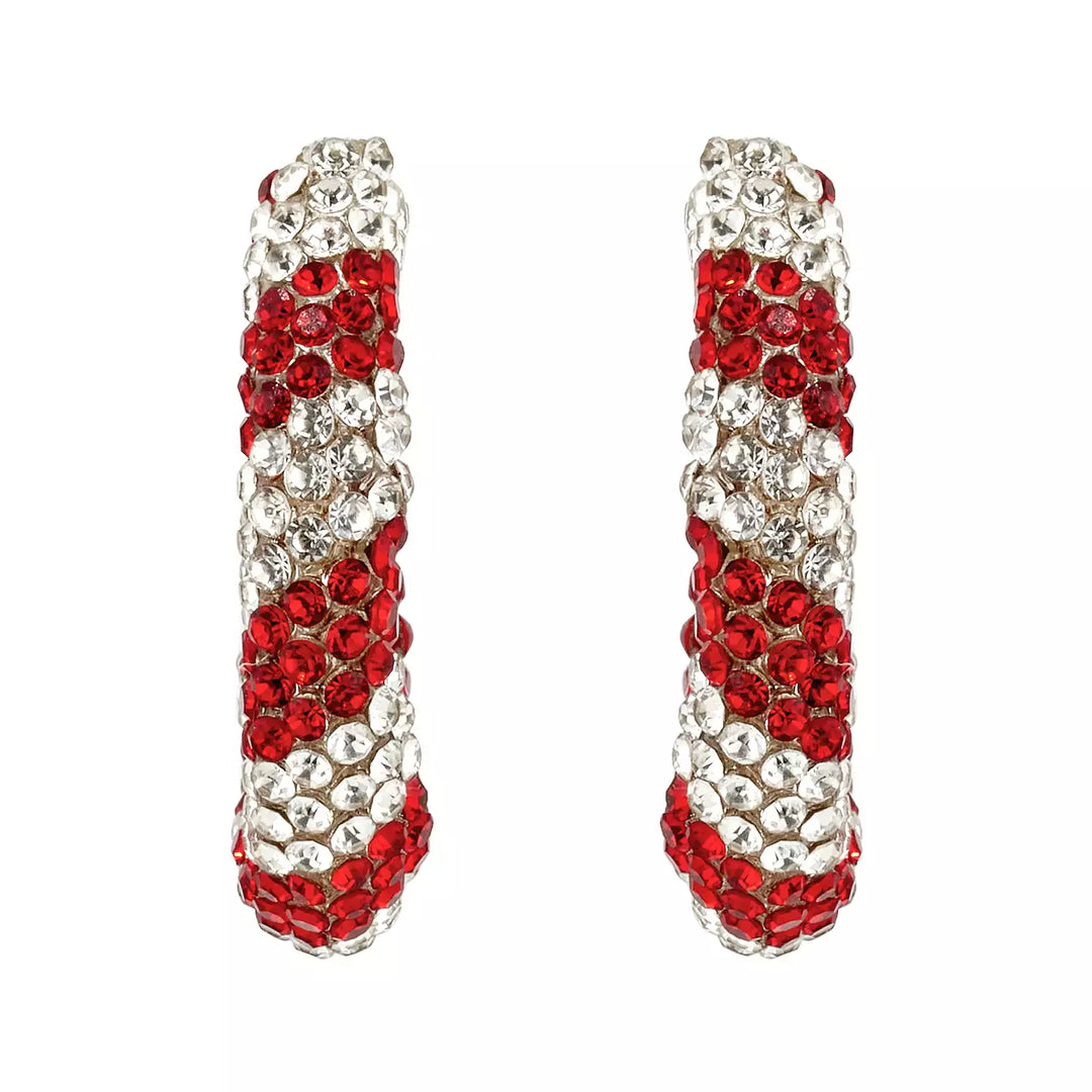 Celebrate Together™ Red & White Crystal Round Hoop Earrings