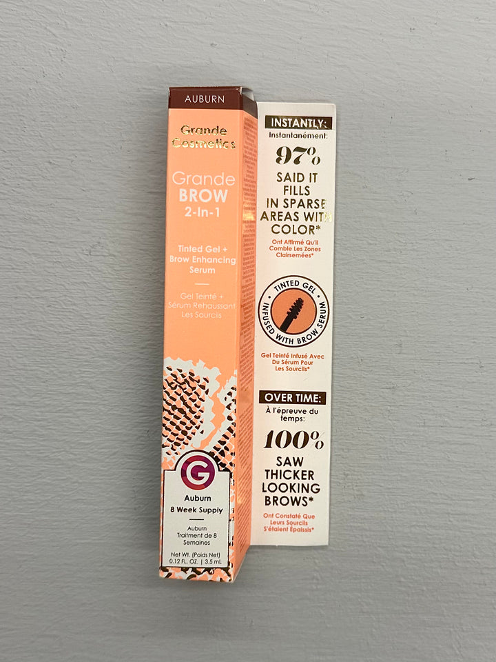 Grande Cosmetics GrandeBrow 2-in-1 Tinted Gel + Brow Enhancing Serum - Bulk: Auburn