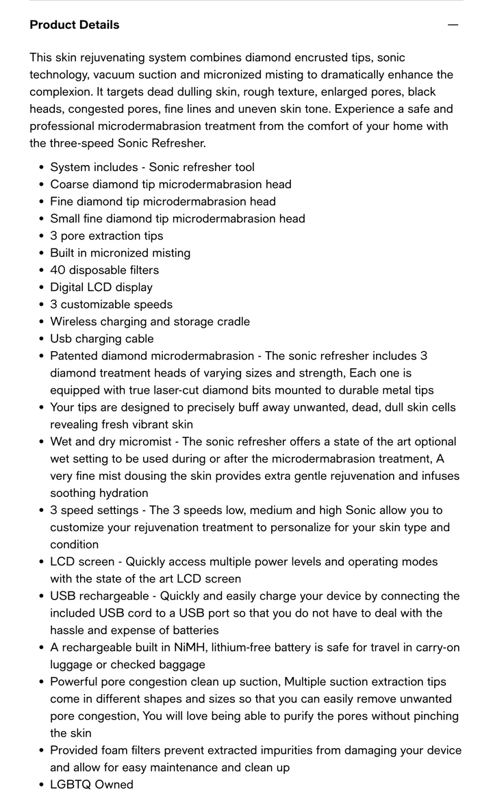 MICHAEL TODD BEAUTY Sonic Refresher Sonic Microdermabrasion and Pore Extraction System