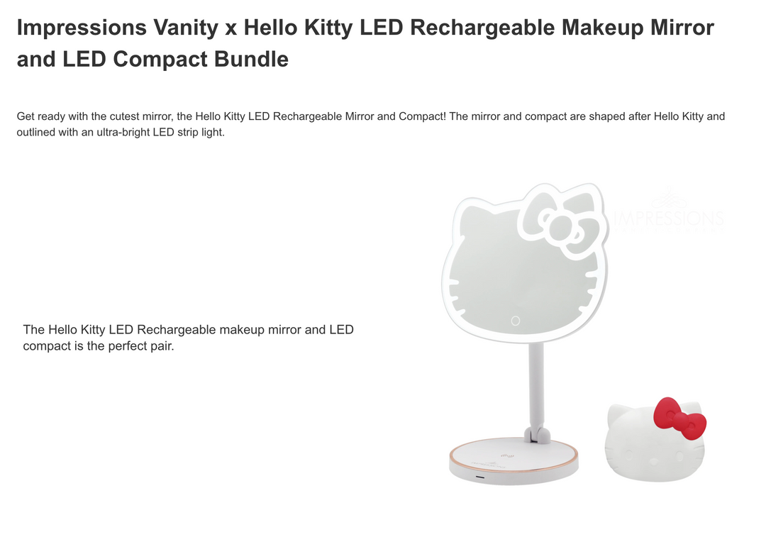 Impressions Vanity Hello Kitty LED Mirror + Compact