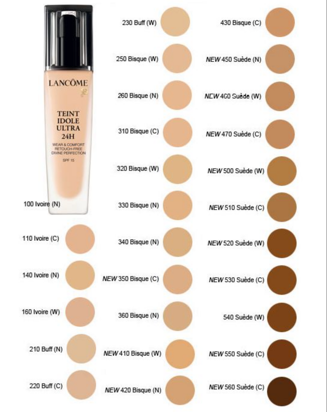 Lancome Teint Idole Ultra Liquid 24H Longwear SPF 15 Foundation (Select Shade)