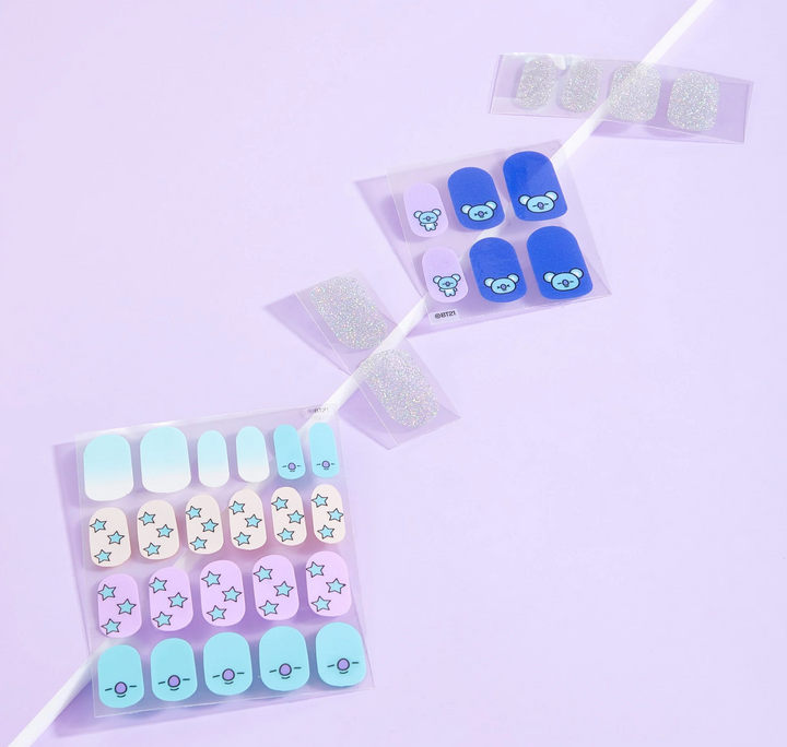 The Crème Shop | BT21: KOYA Peri-Twinkle Gel Nail Strips (Set of 35)