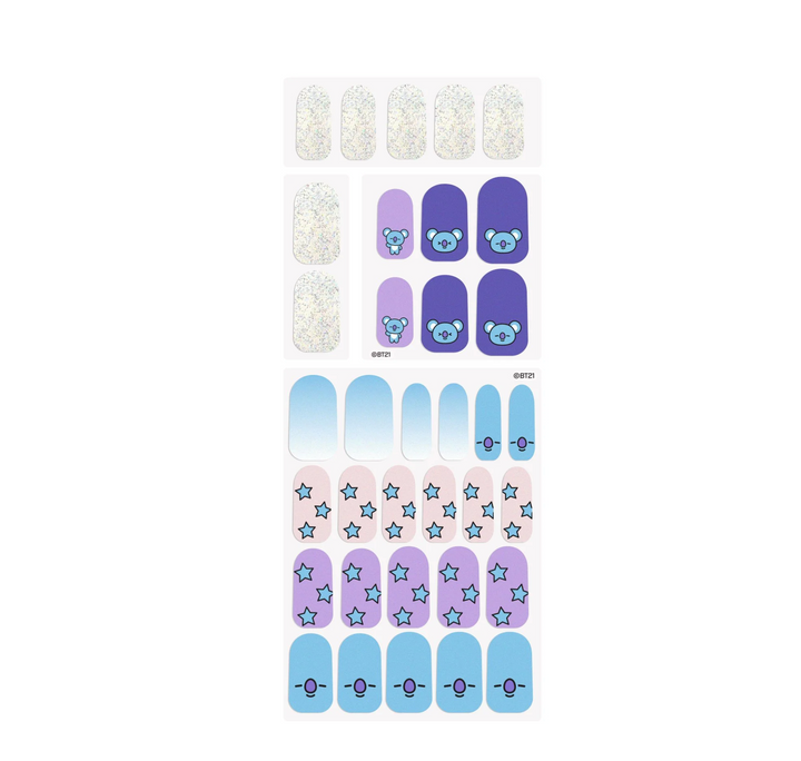 The Crème Shop | BT21: KOYA Peri-Twinkle Gel Nail Strips (Set of 35)