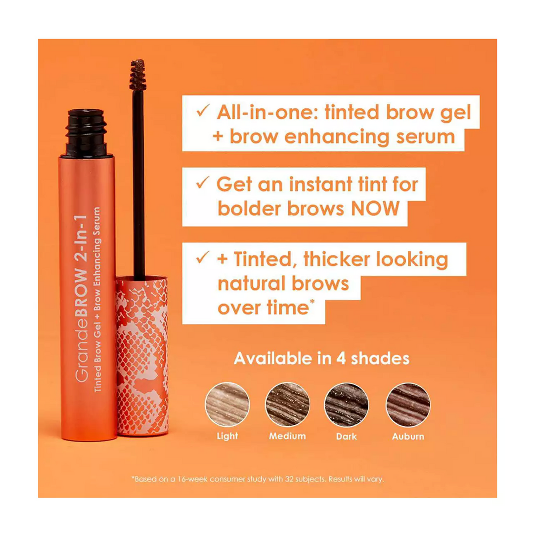 Grande Cosmetics GrandeBROW 2-In-1 Tinted Brow Gel + Brow Enhancing Serum - 0.9oz *exp 1/25*