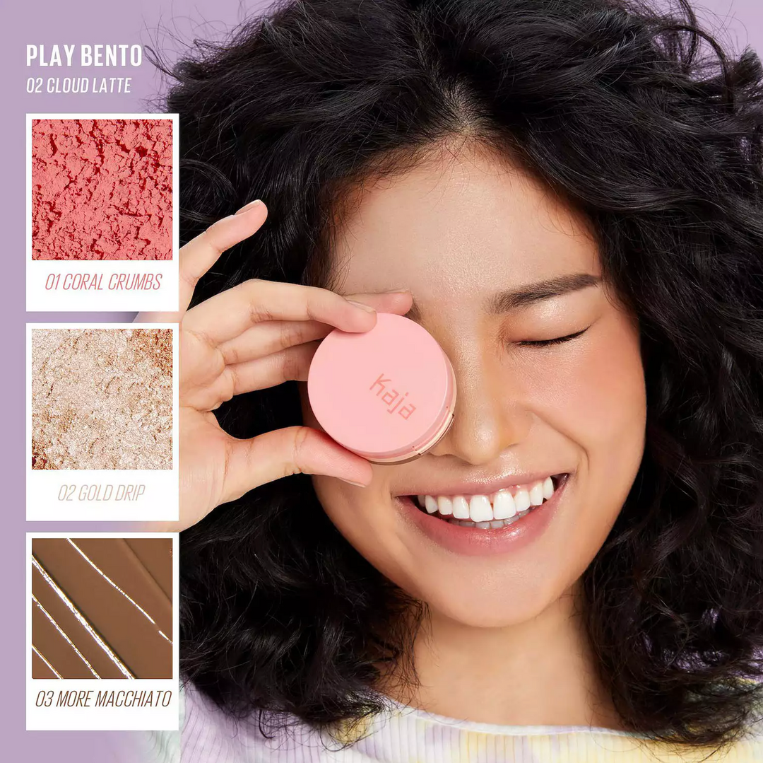 Kaja Face Bento Cream Bronzer, Powder Blush & Highlighter Sculpting Trio