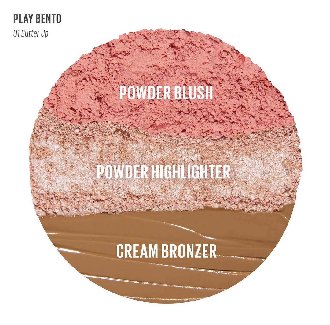 Kaja Face Bento Cream Bronzer, Powder Blush & Highlighter Sculpting Trio