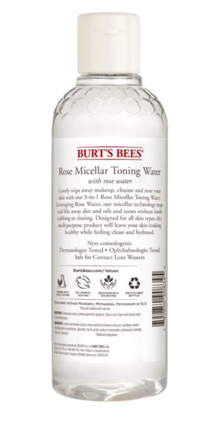 Burt's Bees Micellar Toning Water With Rose - 8oz