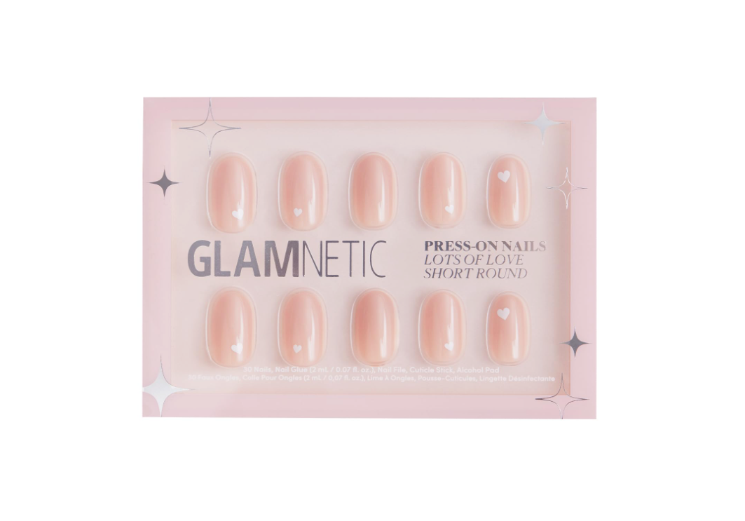 Glamnetic Press-On Nail Kit - "Lots of Love" - Short Round