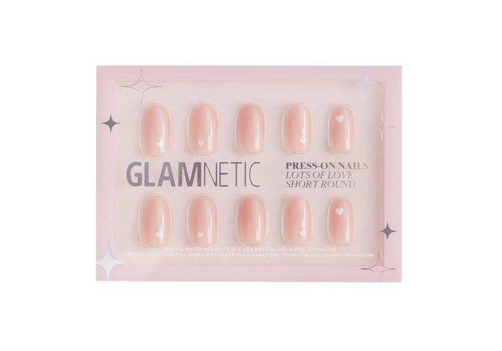 Glamnetic Press-On Nail Kit - "Lots of Love" - Short Round