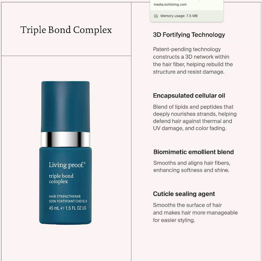 Living Proof Triple Bond Complex Leave-in Hair Treatment - 0.5oz