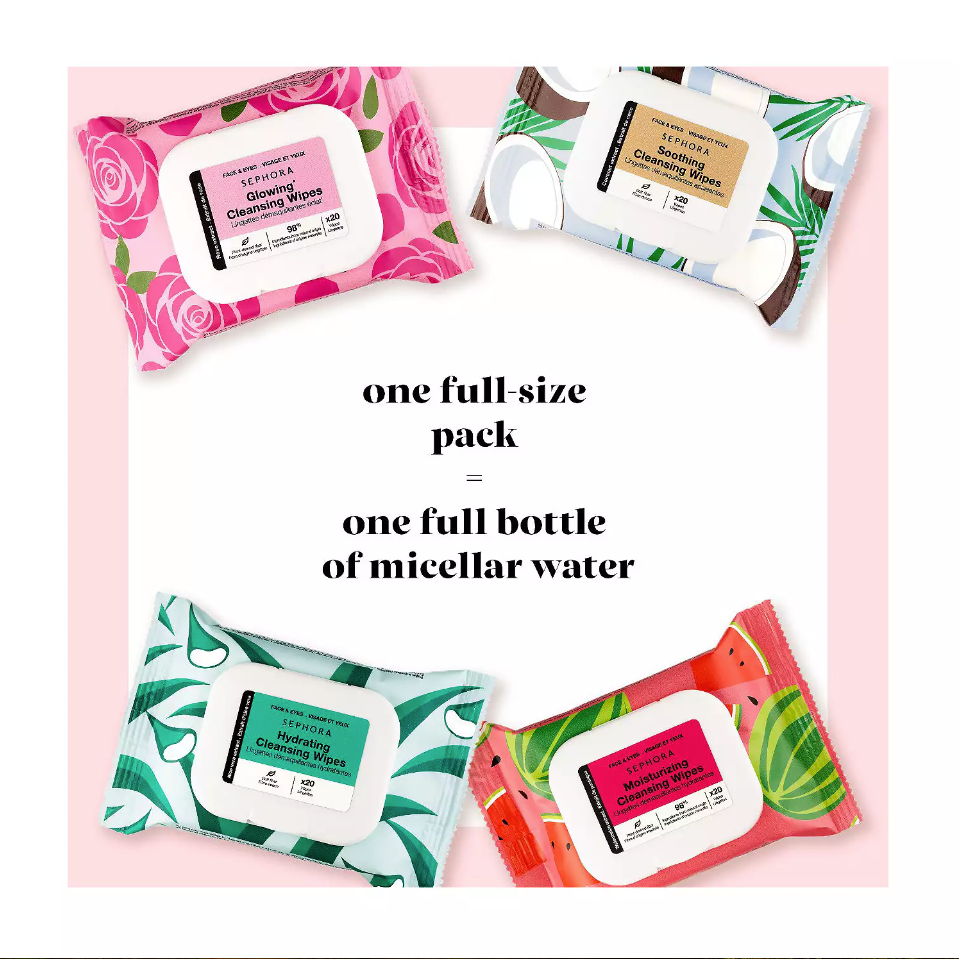 SEPHORA COLLECTION Cleansing + Exfoliating Wipes - Watermelon 20ct