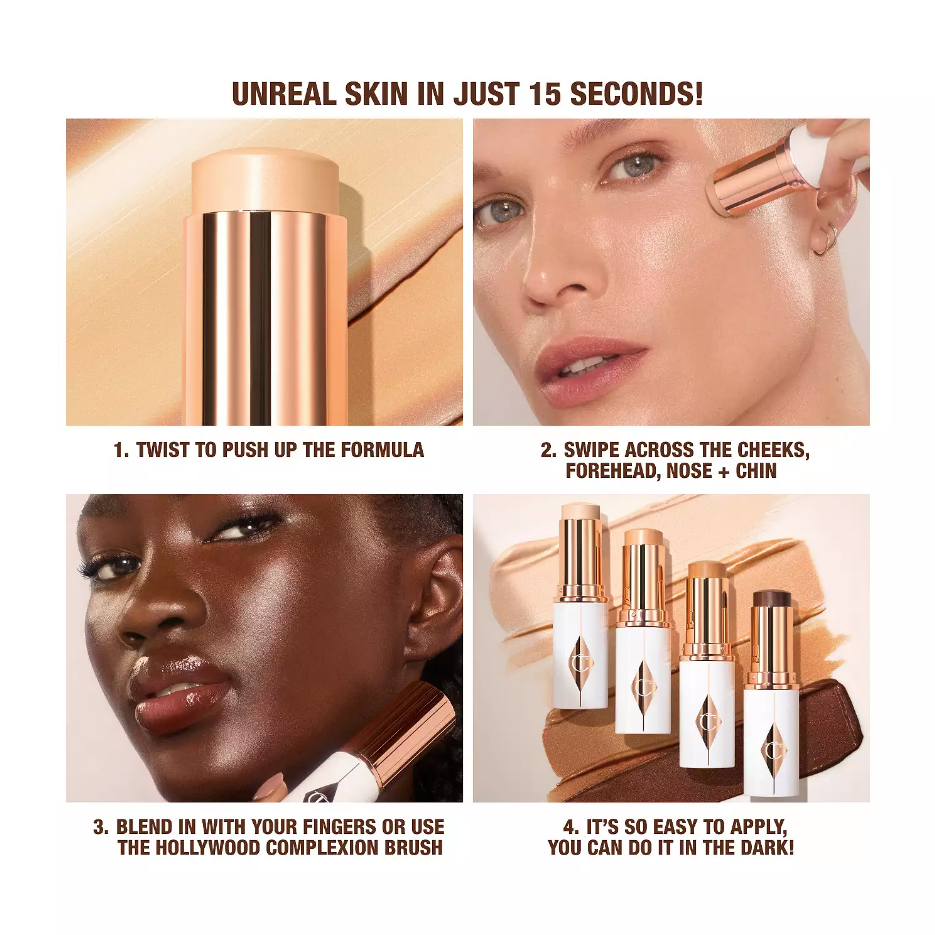 Charlotte Tilbury Unreal Skin Sheer Glow Tint Hydrating Foundation Stick - 0.31oz