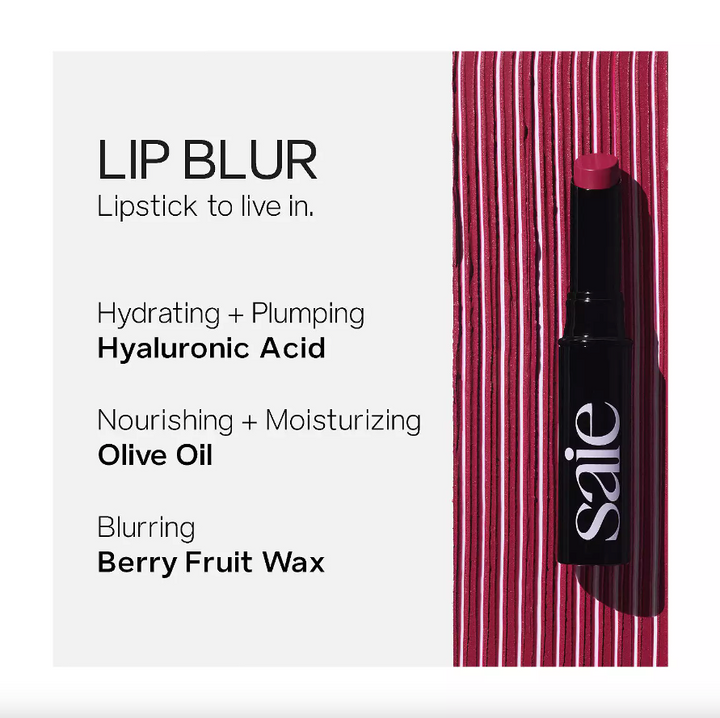 Saie Lip Blur Soft-Matte Hydrating Lipstick with Hyaluronic Acid