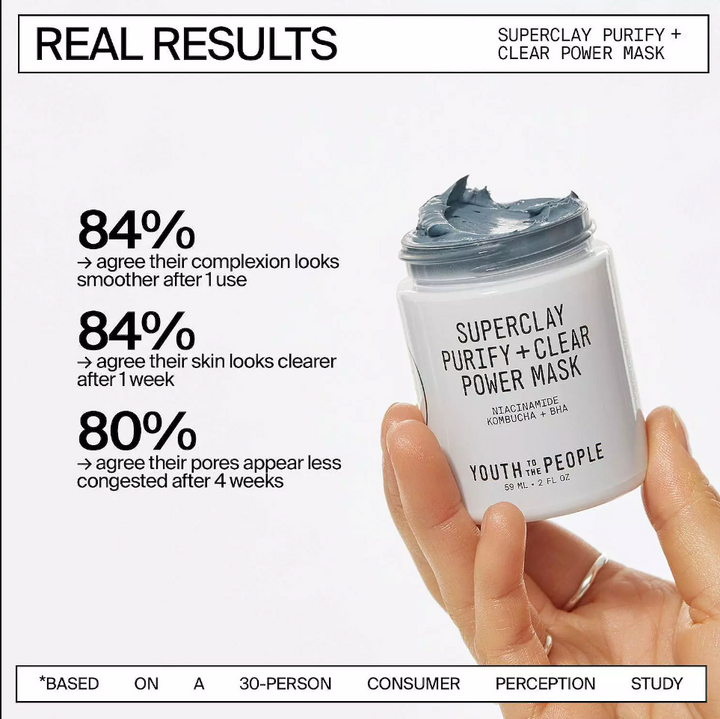 Youth To The People Superclay Purify + Clear Power Mask with Niacinamide