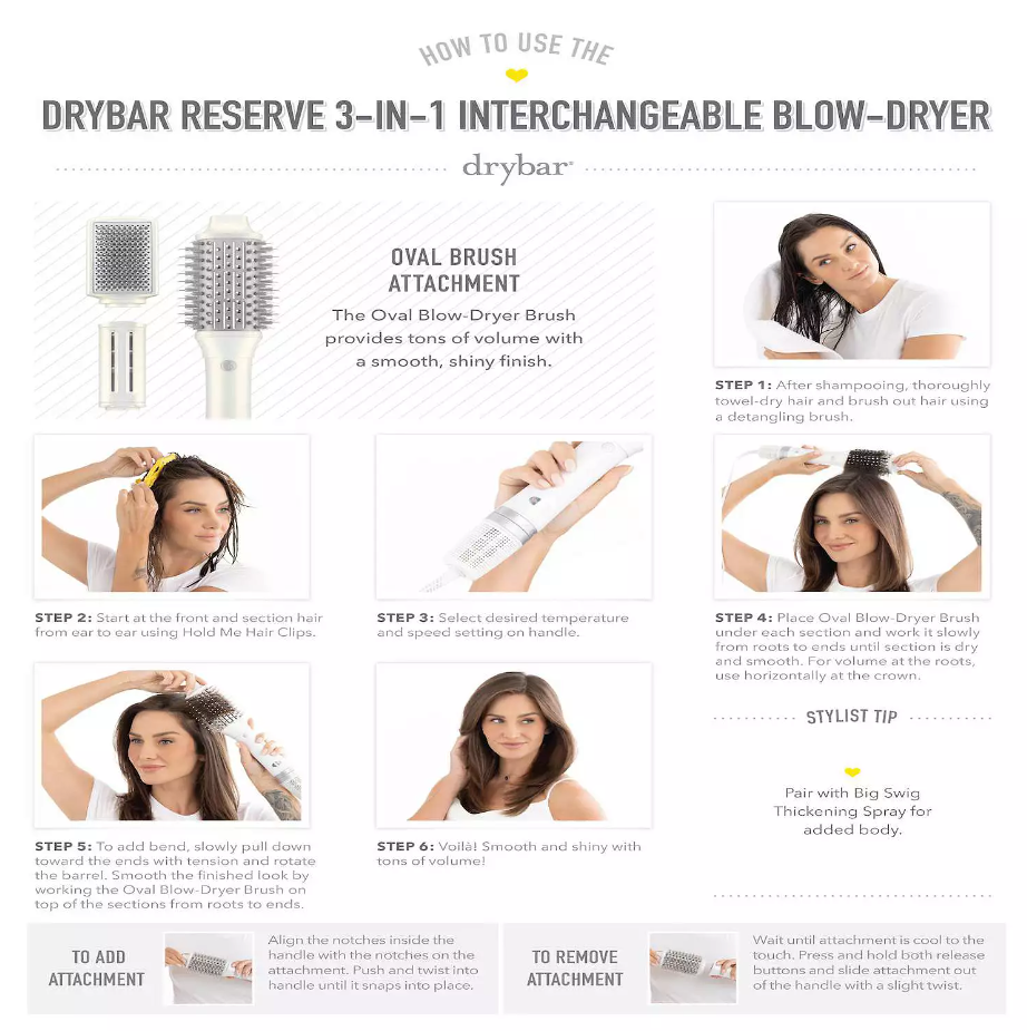 Drybar Reserve 3-in-1 Interchangeable Blow-Dryer