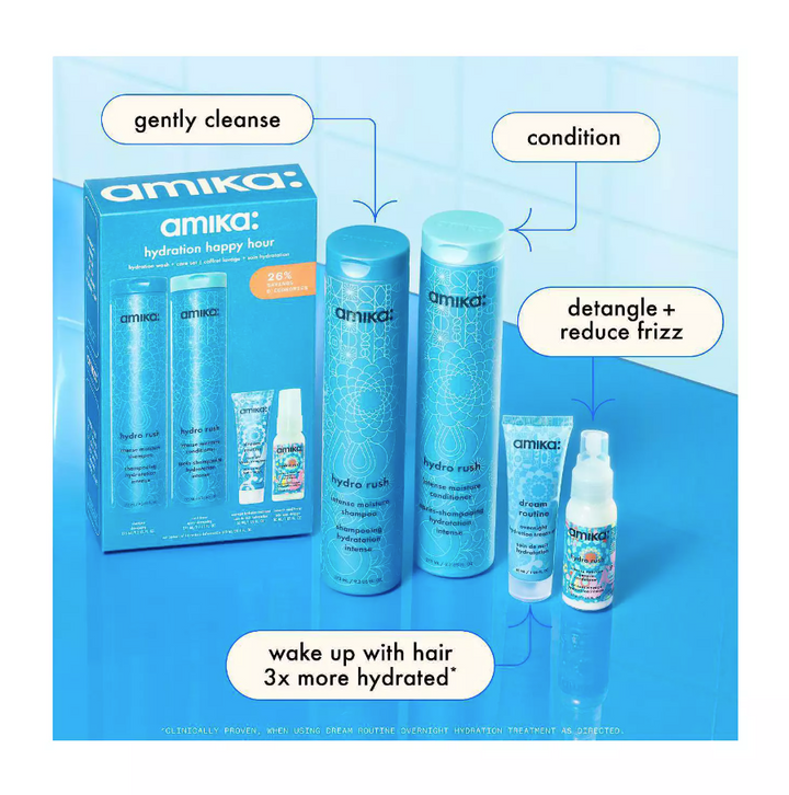 amika Hydration Happy Hour Wash + Care Hair Set