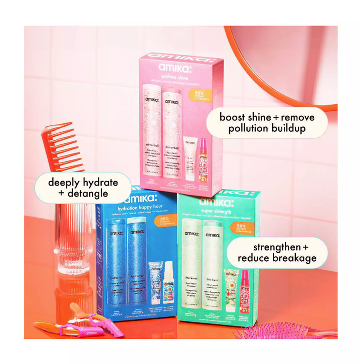 amika Hydration Happy Hour Wash + Care Hair Set