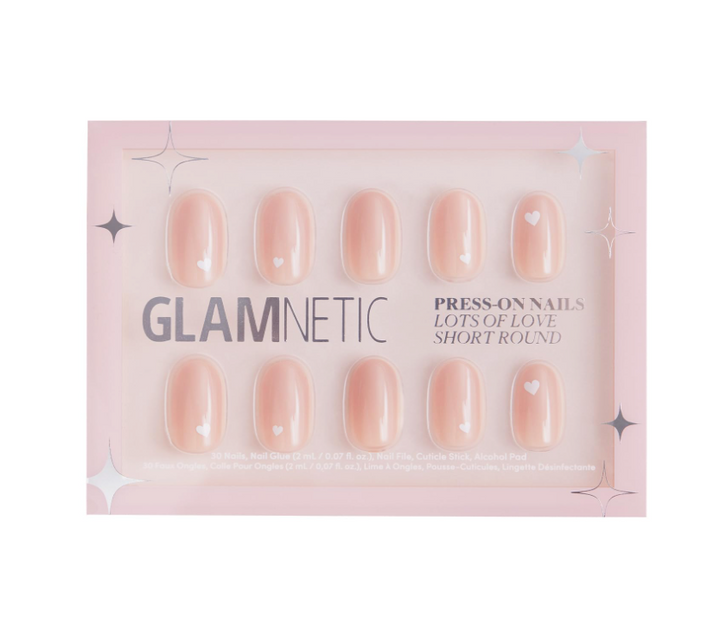 Glamnetic Press-On Nail Kit - "Lots of Love" - Short Round