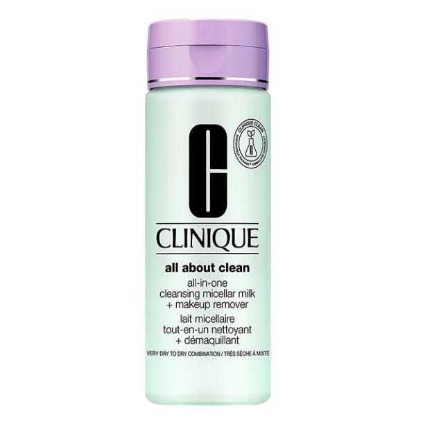 CLINIQUE All About Clean All-in-One Cleansing Micellar Milk + Makeup Remover for Dry, Combination Skin (Purple Cap)