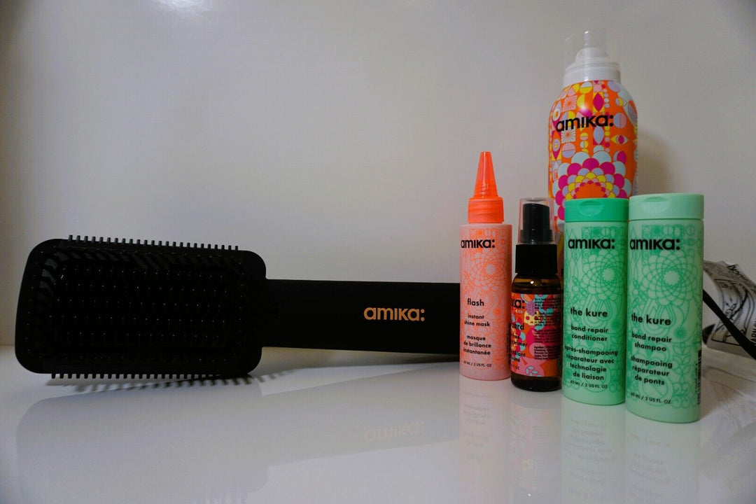 amika Smooth Talker Double Agent Straightening Blow Dry Brush Hair Set