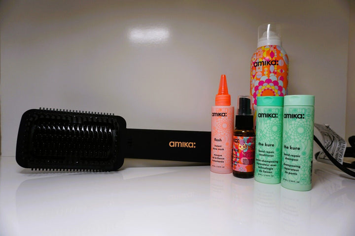 amika Smooth Talker Double Agent Straightening Blow Dry Brush Hair Set