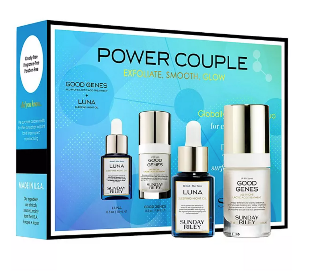 SUNDAY RILEY Power Couple Advanced Retinol and Lactic Acid Duo MSRP $72