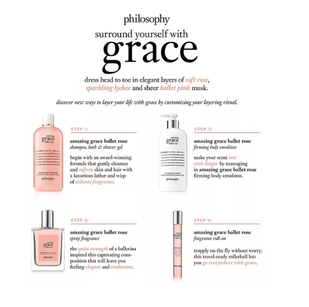 philosophy Amazing Grace Ballet Rose Eau de Toilette 2.0 fl oz MSRP $58.00