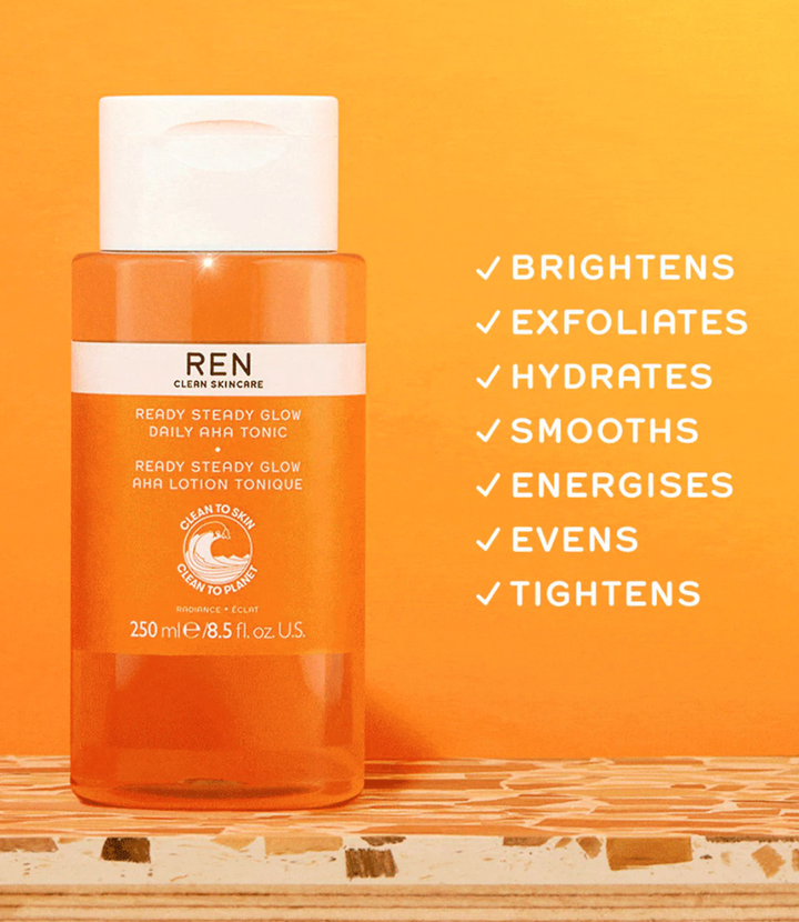 REN Clean Skincare Ready Steady Glow Daily AHA Toner (Select Size)