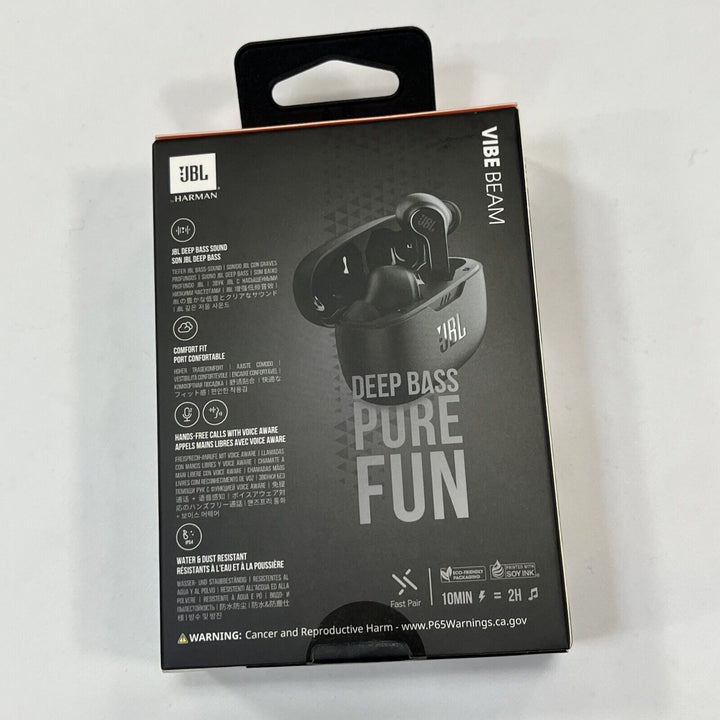 JBL Vibe Beam True Wireless Bluetooth Earbuds - Black  MSRP: $50  *NEW SEALED*