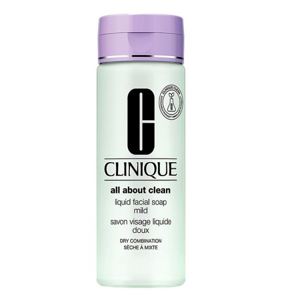 CLINIQUE All About Clean Liquid Facial Soap for dry, combination skin (Purple Cap)