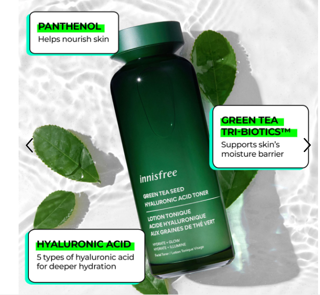 innisfree Green Tea Hyaluronic Acid Hydrating Toner - 5.41oz